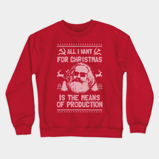 All I Want For Christmas Is The Means Of Production T-Shirt Crewneck Sweatshirt by dumbshirts